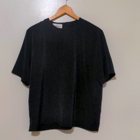 vintage black high neckline oversized blouse - Picture 1 of 4